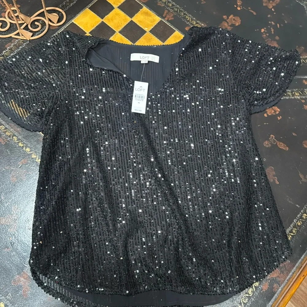 NWT LOFT size medium, sparkle blouse! Gorgeous, sparkly, perfect for holidays! - Picture 1 of 5